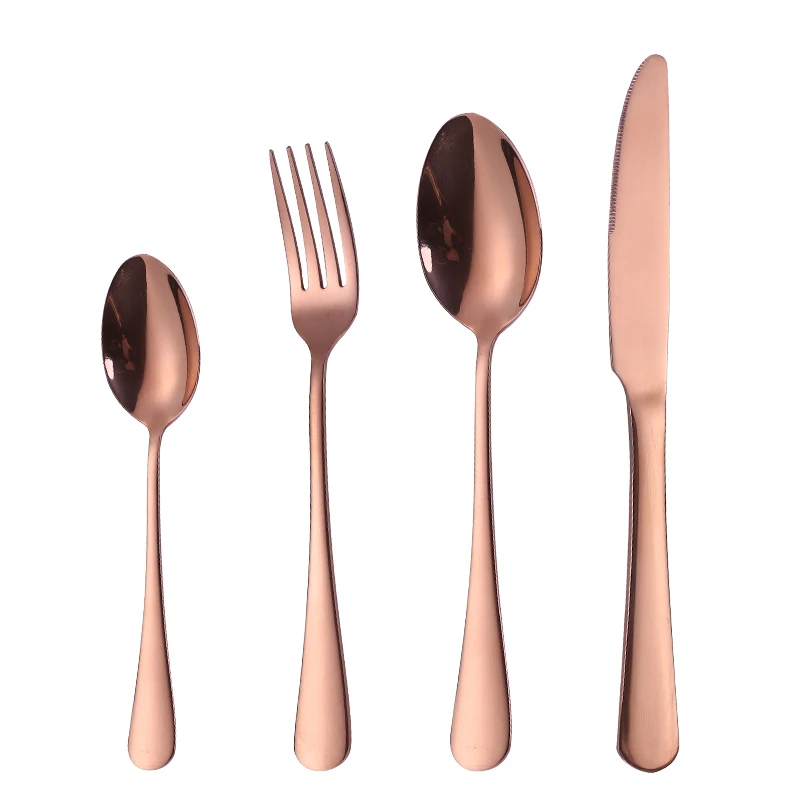Tablewellware Stainless Steel Rose Gold Cutlery Forks Knives Spoons Dinner Set Tableware Fork Spoon Knife Dropshipping 2020 | Дом и сад
