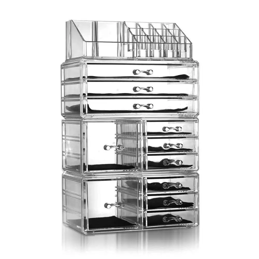 

SF-1122-10 4Pcs / Set Portable Diamond Texture & Plastic Cosmetics Storage Rack Transparent 180821107