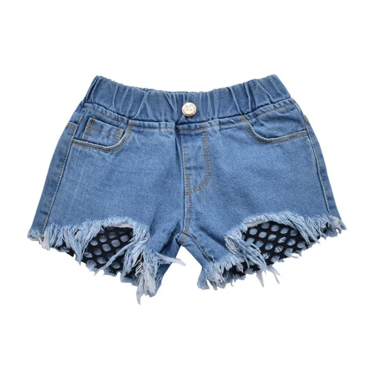 Джинсовые шорты для девочек 2-12 лет летние короткие брюки 2020 рваные джинсы детей