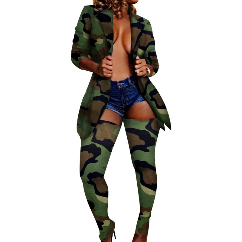 Женский леопардовый комплект Tmustobe из двух предметов камуфляжный Длинный топ и