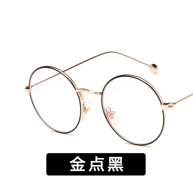 2021 Модные прозрачные очки унисекс в круглой металлической оправе с прозрачными