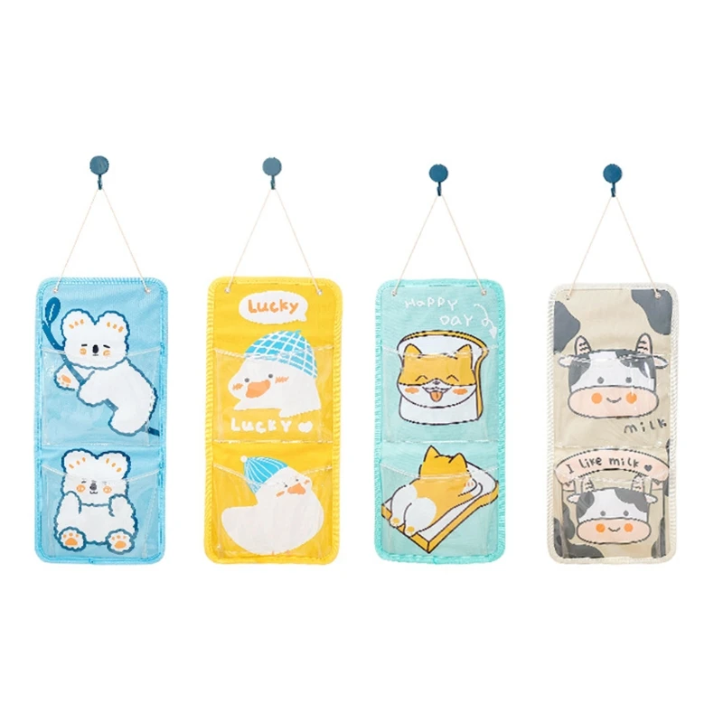 

Cute Hanging Storage Bag Wall Mounted 2 Bags Pockets Wall Door Closet Organizer