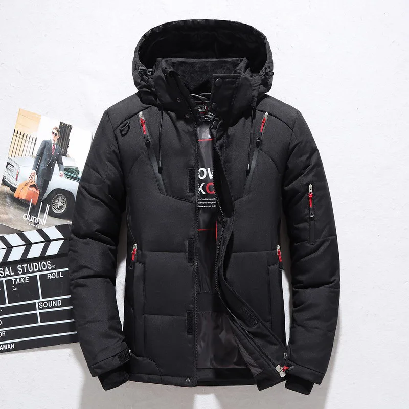 Winter Men's Down Jacket Hooded Puffer Jackets Men Padded Jacket Coat Male Fashion Casual Outerwear Outdoor Solid Color Warm