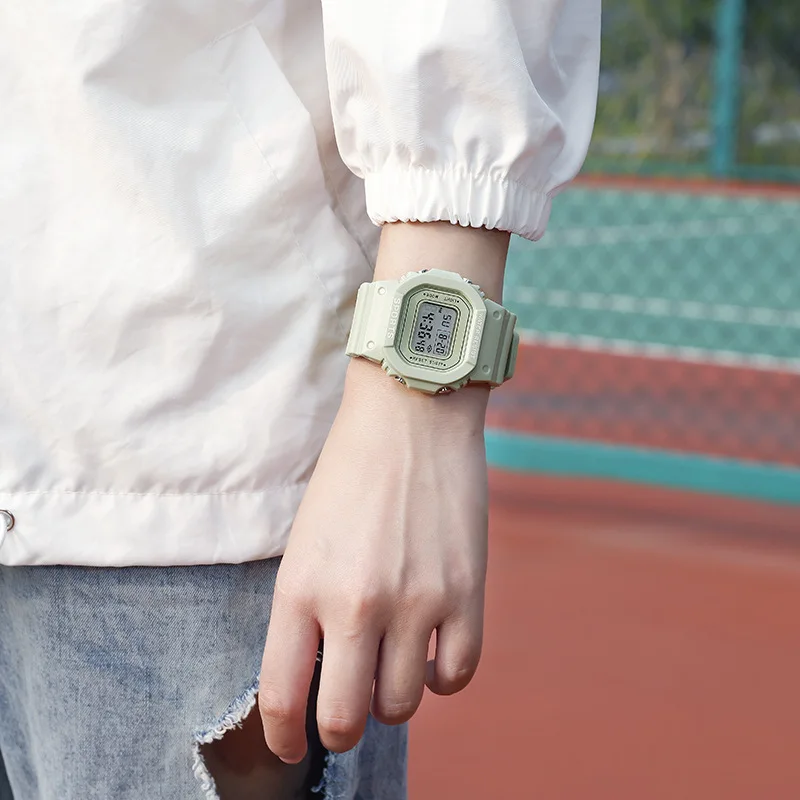 

Shock Digital Wristwatches Fashion Green Small Square Women Watches Men Waterproof Reloj Hombre Simple Watches For Horloge Dame