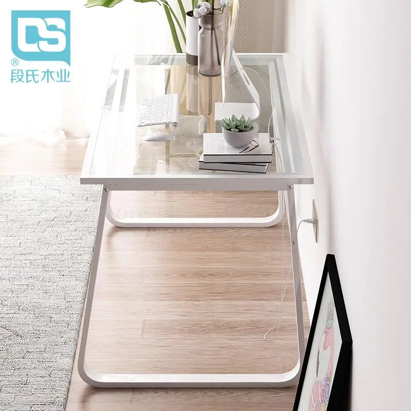 Современный компьютерный Рабочий стол закаленный стеклянный | Мебель