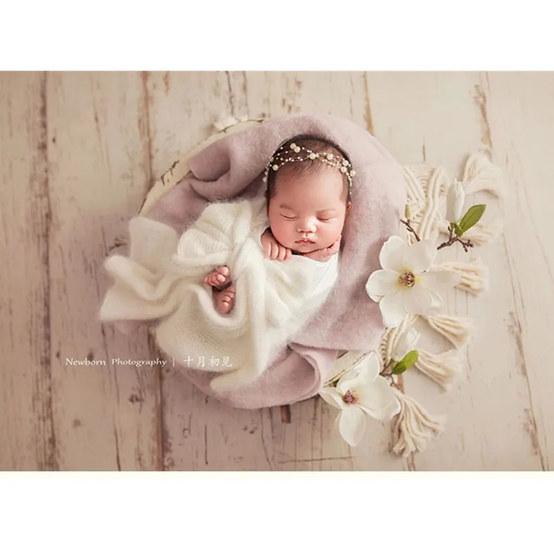 Accesorios de fotograf&iacute;a para beb&eacute;, tocado con cuentas de perlas en 7 colores, diadema para estudio de fotograf&iacute;a, accesorios para sesi&oacute;n de fotos de reci&eacute;n nacido, sombreros para ni&ntilde;a-3