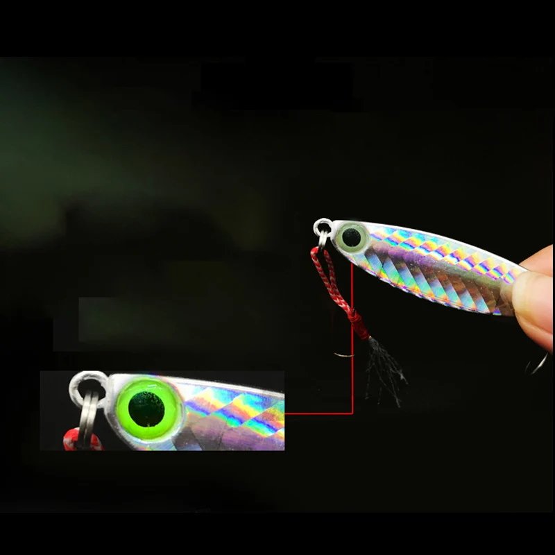 Металлический крючковый лов ложка 7/10/15/20g 3D глаза лазер искусственные лодки для
