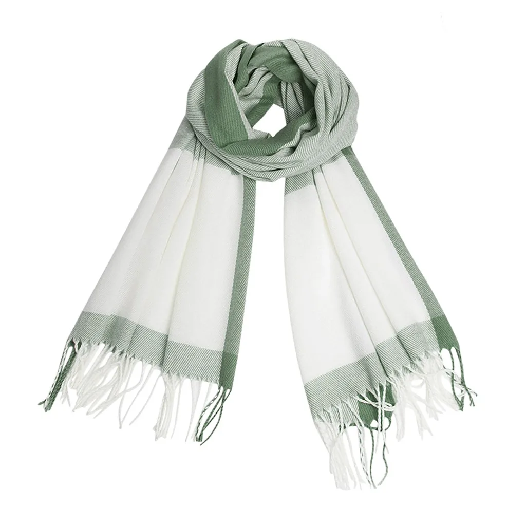 Женский шарф с кисточками контрастного цвета Ретро стиль женский Универсальный