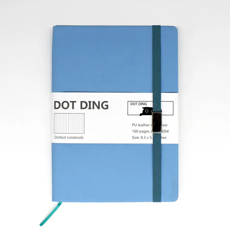 Небесно-голубой Новое поступление Bullet Journal точечная бумага А5, кожаный мягкий переплет, 80 листов, слоновая кость белая бумага 120 г/м2, блокнот ручной работы дневник - Цвет: Небесно-голубой