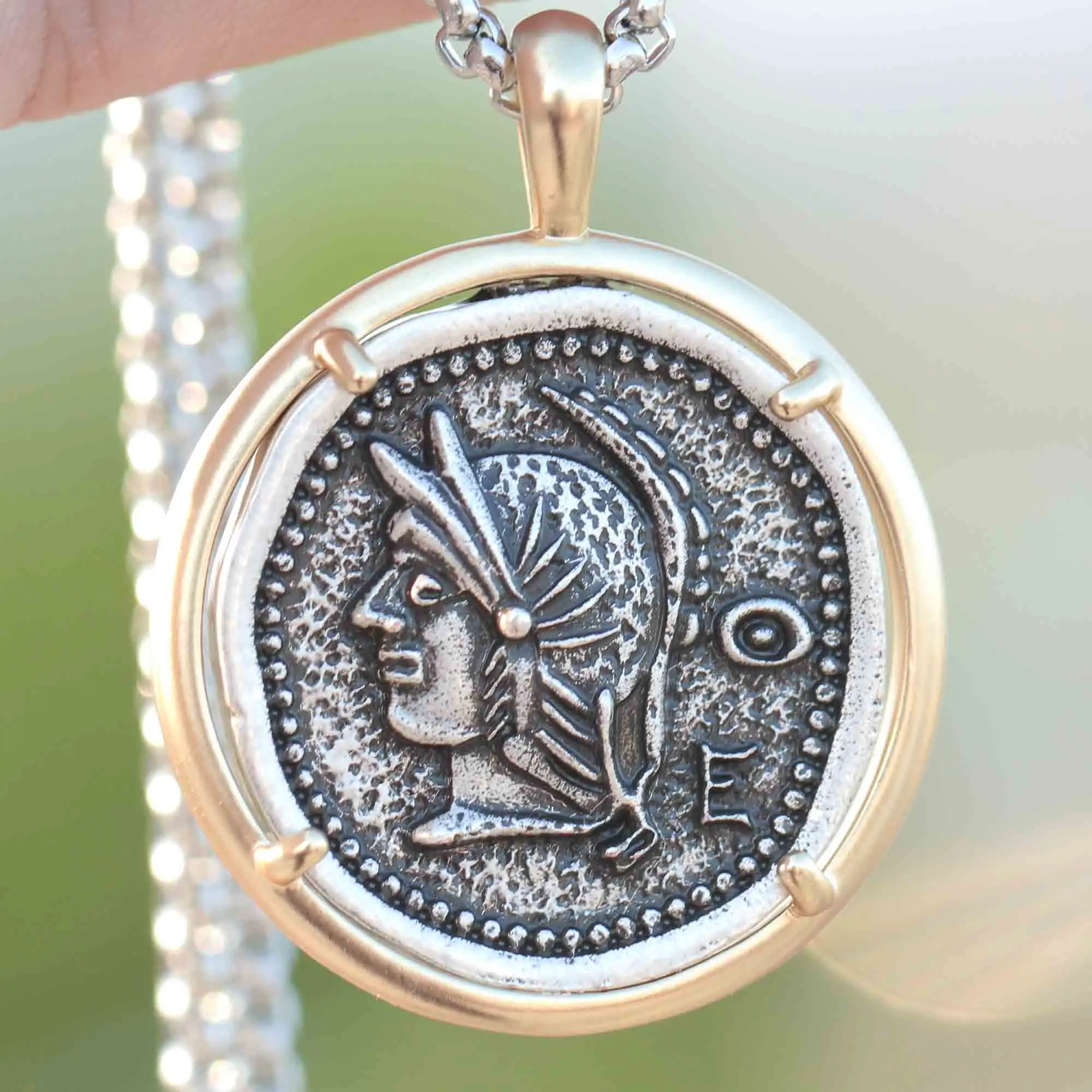 Ожерелье в римском стиле для мужчин и женщин винтажный медальон воина