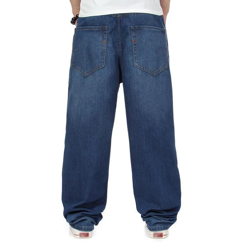 

Men's Long Pants Baggy Loose Fit Jeans Rap Hip Hop Skate Denim Trousers Straight Stretch Casual Trousers Floral Skull