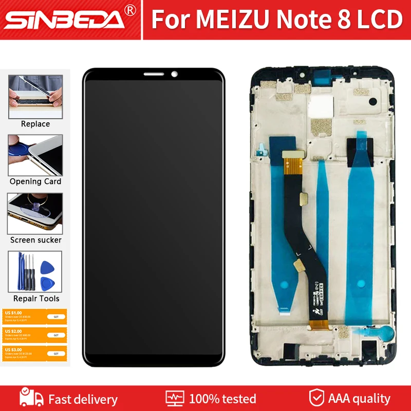 ЖК экран с рамкой для MEIZU Note 8 M822H 6 0 дюйма сенсорный AAA + сменный дигитайзер