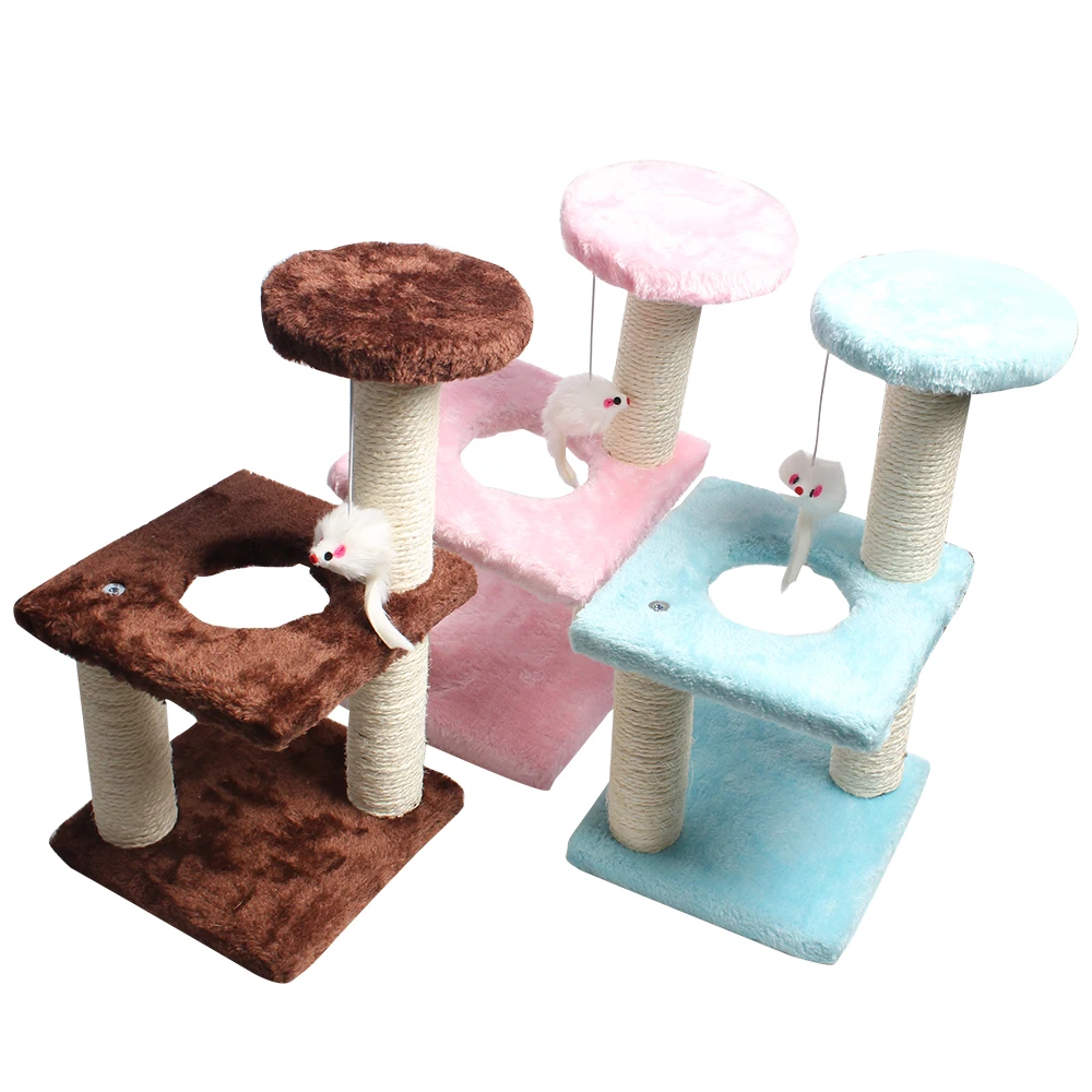 Трехслойная кошечка прыгающая платформа сизаль дерево скалолазающая колонна