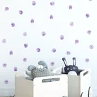 Акварельные фиолетовые наклейки в горошек, круги, ручная роспись, настенные наклейки для детской комнаты, детской комнаты, украшение для дома, Настенный декор