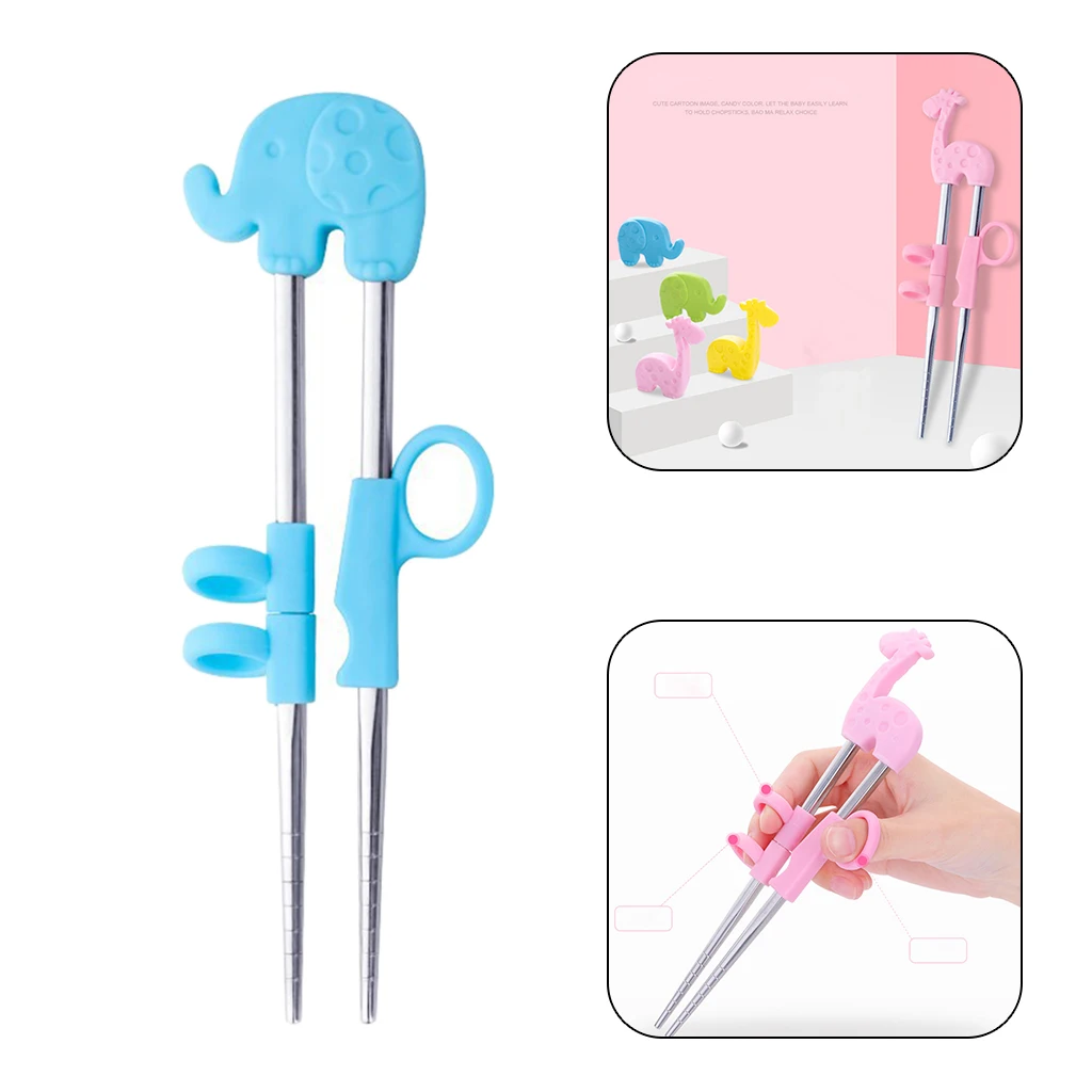 

1Pair Kids Chopsticks Hand Training Helper Chopstick Stainless Steel Gift