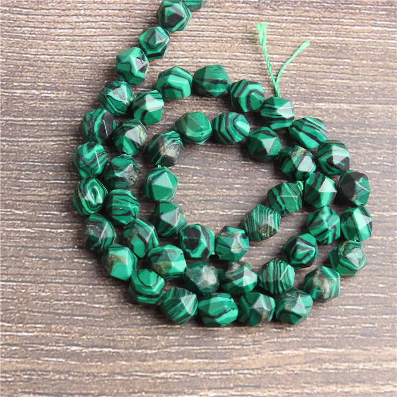 

Lanli 6/8/10/12mm naturally carves small flat malachite loose beads for jewelry DIY stone bracelets and necklaces
