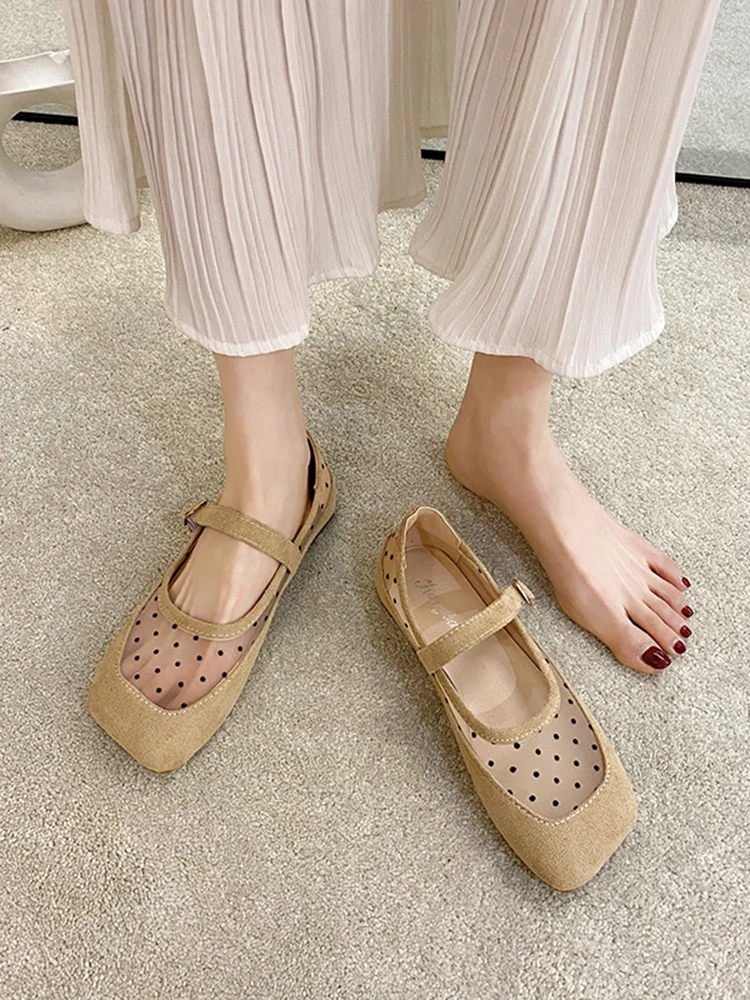 

Summer Shoes Ladies Soft Casual Female Sneakers Bow-Knot Square Toe Dress Flats Women 2021 New Boat Butterfly Retro PU Buckle St
