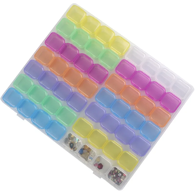 

56/64 сетчатые коробки для алмазной живописи «сделай сам», алмазная вышивка, каменная мозаика, аксессуары, органайзер для хранения вышитые кр...