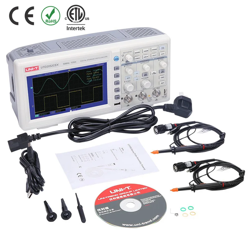 UNI-T UTD2102CEX Digital Oscilloscopes 2CH 100MHZ meter 7 inches LCD displays USB OTG Interface | Инструменты