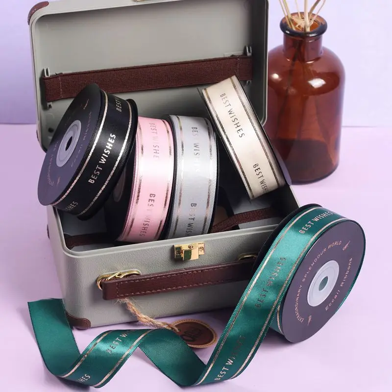

20yards/Roll Printed Satin Ribbons Scrapbooking Material For Gift Box Wrapping Belt Wedding Decor Packaging DIY Accessories 2021