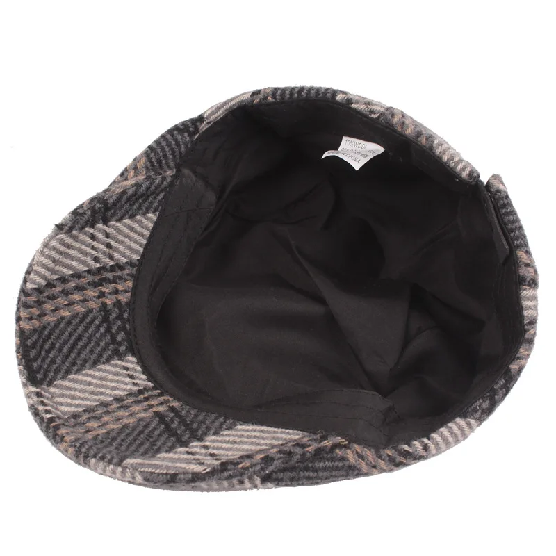 Весенне-осенние шерстяные смешанные кепки Fibonacci в сетку для мужчин газетчика из