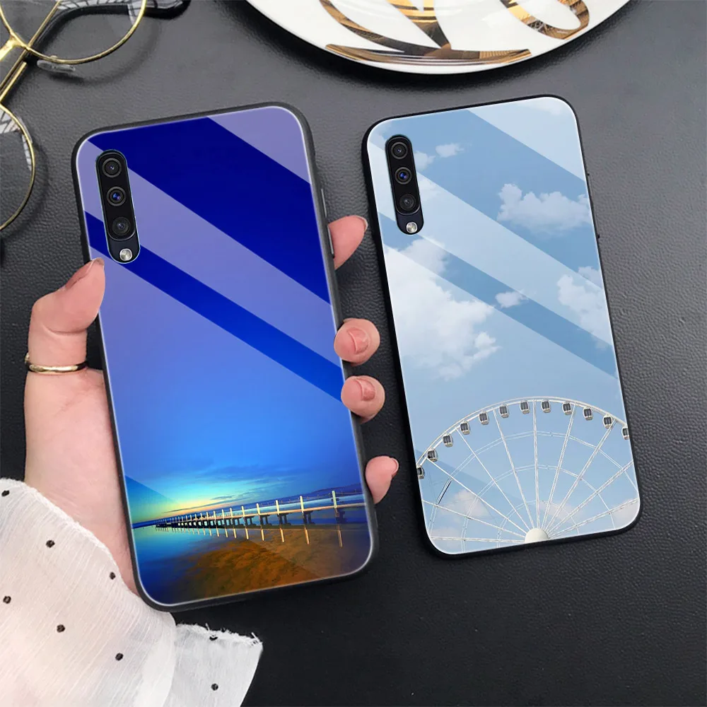 

City Landscape Case For Samsung A51 A71 S21 S20 FE A20 A40 A50 A70 A20E S10 S20 S9 S8 Ultra Puls Note 20 10 9 Plus Glass Cases