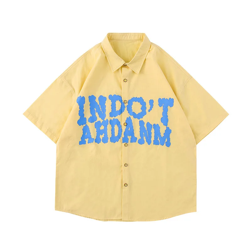 

Summer Harajuku Style Fun Full-print Love Short-sleeved Shirt Men's Street Fashion Street Loose Casual Fashion Couple Shirt