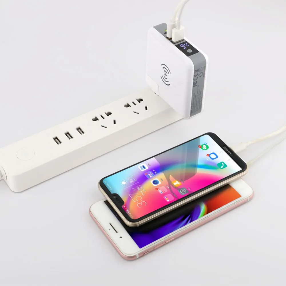 18 Вт 3 в 1 power Bank PD быстрое зарядное устройство QI Беспроводное Тип C USB разъем с