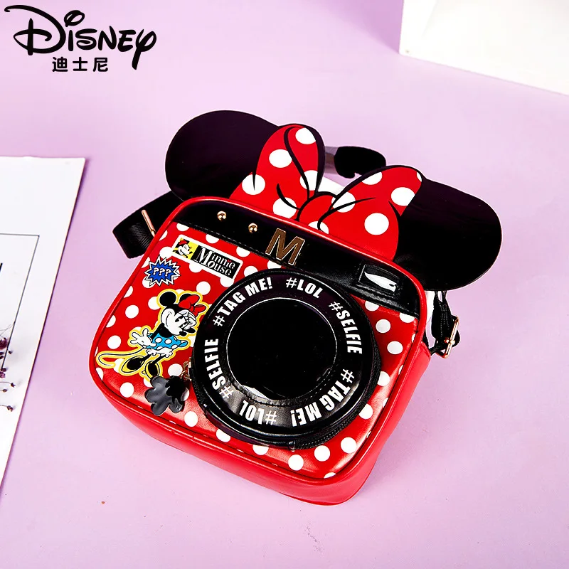 

Оригинальная детская сумка для фотоаппарата Disney, дорожная сумка-мессенджер, Микки, Минни, Дональд, утка, кошелек для мальчиков и девочек, мод...