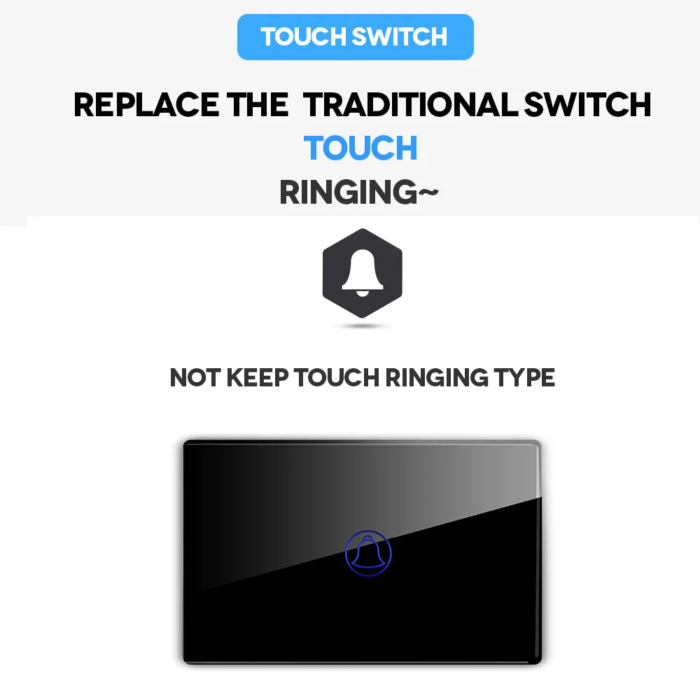 Стандарт США переключатель дверного звонка 1 канал настенный кольцевой