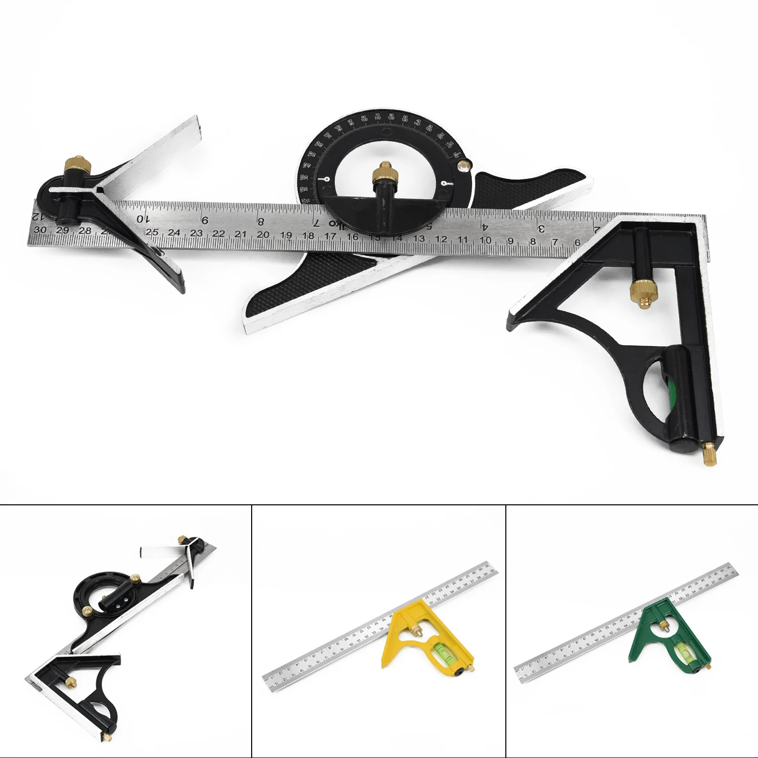 

Measuring Ruler Tool Tri Ruler Steel Machinist Finder & Protractor Level Measure