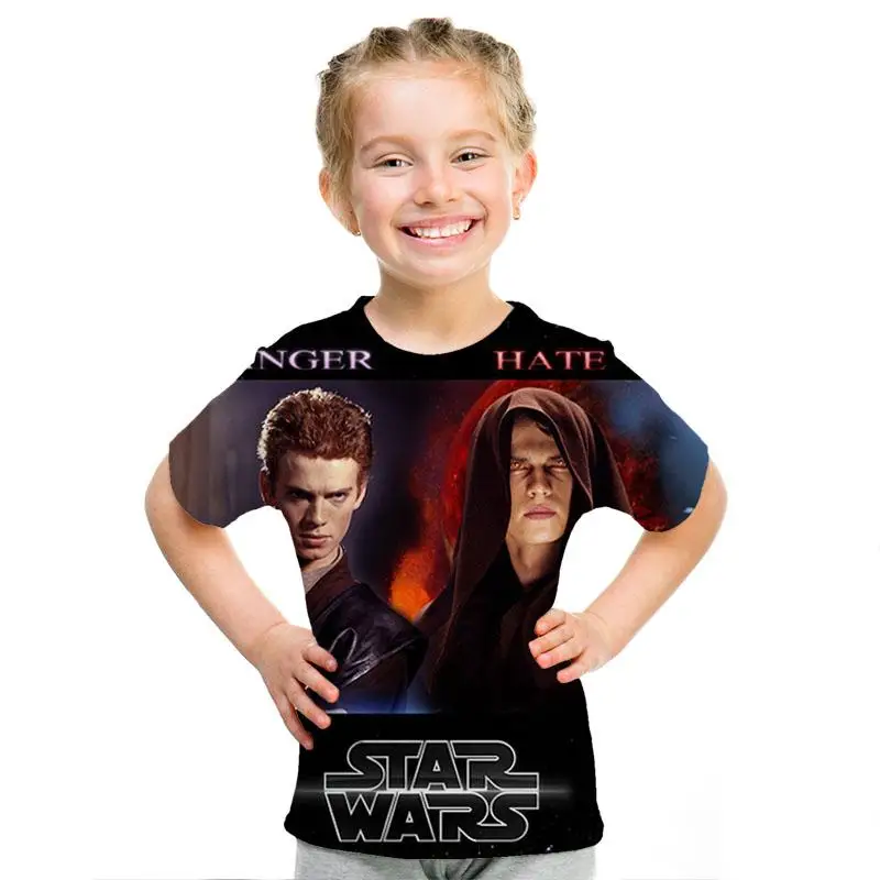 Звездные войны 3D imprimir bien de los hombres/las nias Топы Camiseta de manga corta Caballero Jedi imprimir nios camiseta de moda