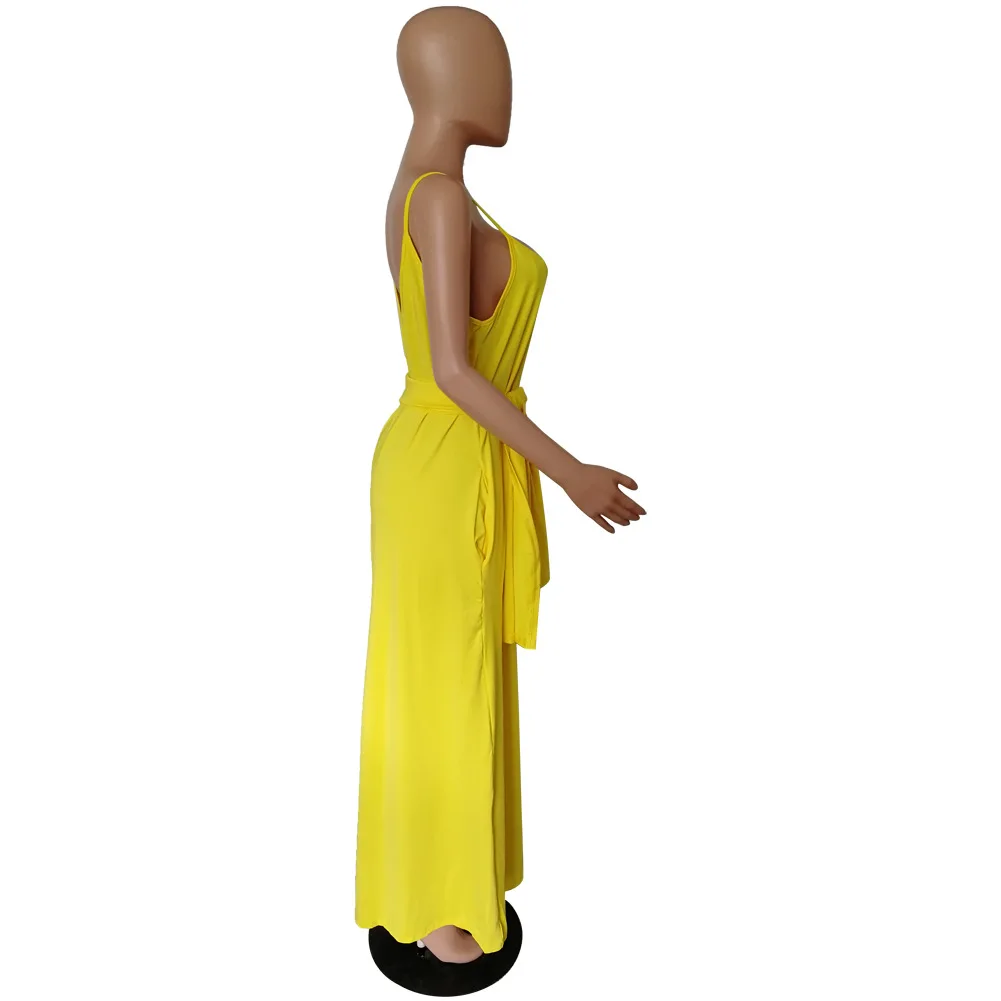 Laughido размера плюс платье макси на бретельках с поясом без спинки Vestidos свободное платье с карманом на поясе из смесового хлопка женское платье наряды