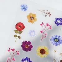 3d nail stickers imitation dried flower nail decoration decals nail stickers wholesale new craft high quality ultra thin