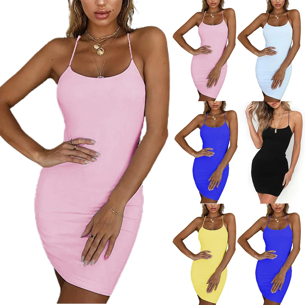 

VICABO, женское сексуальное клубное мини-платье без рукавов, однотонные облегающие Женские Летние праздничные платья без рукавов