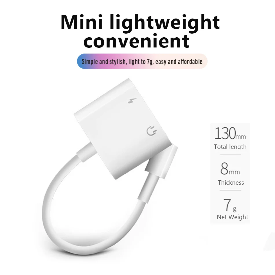 2 в 1 Зарядка для адаптера освещения 3 5 мм разъем портативный iPhone 8 7 Plus X XS XR MAX