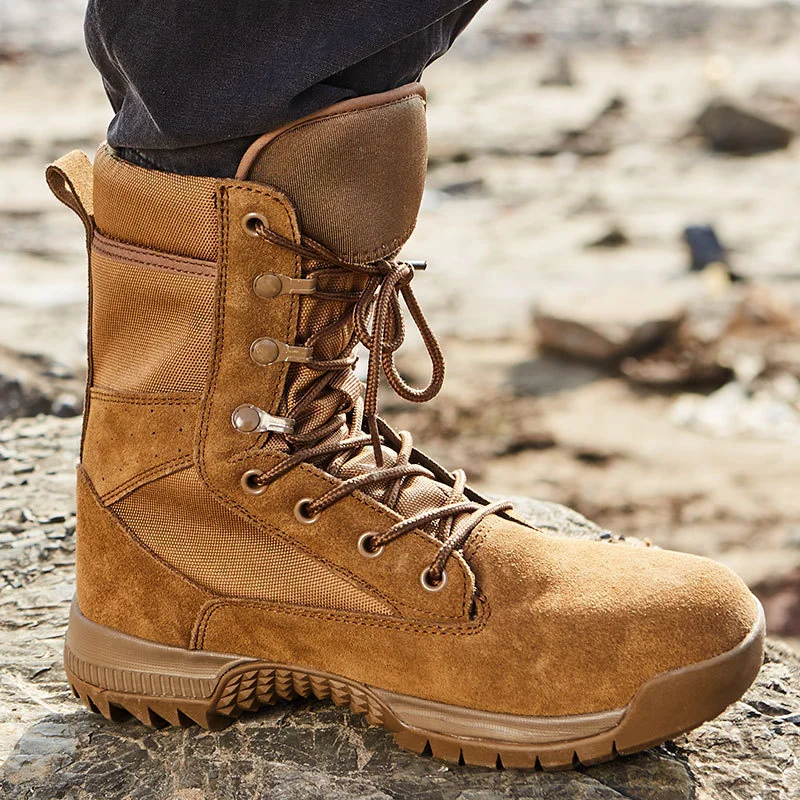 

New Desert Sand Combat Boots Summer Breathable Ultra Light Hiking Shoes Army Military Botas Climbing Trekking Hunting Equipment