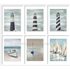 Алмазная 5D картина сделай сам, мозаика с рисунком маяков, паруса, ванной комнаты, серых Желтых Цветов, океана, для детской комнаты, домашний декор, подарок