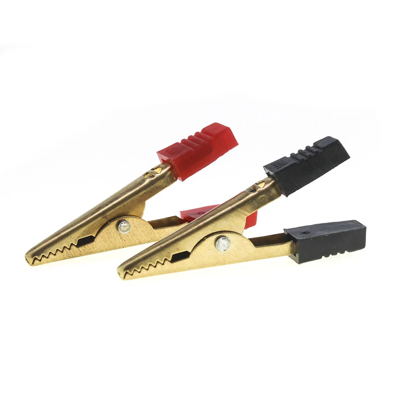 

High quality golden 50MM copper large thick alligator clip test Metal Crocodile clips Electrical Clamp for Testing Probe Meter