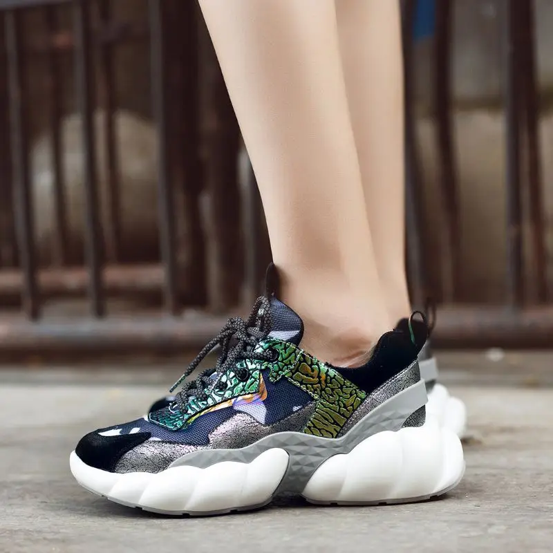 Taoffen/женские кроссовки из натуральной кожи на толстой подошве Лидер продаж