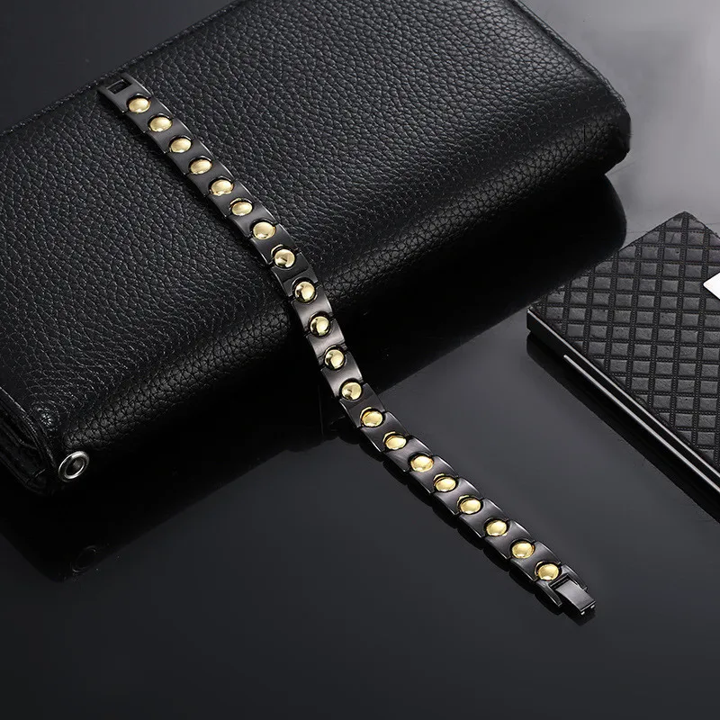 Мужские магнитные браслеты из нержавеющей стали лечебные ювелирные изделия с