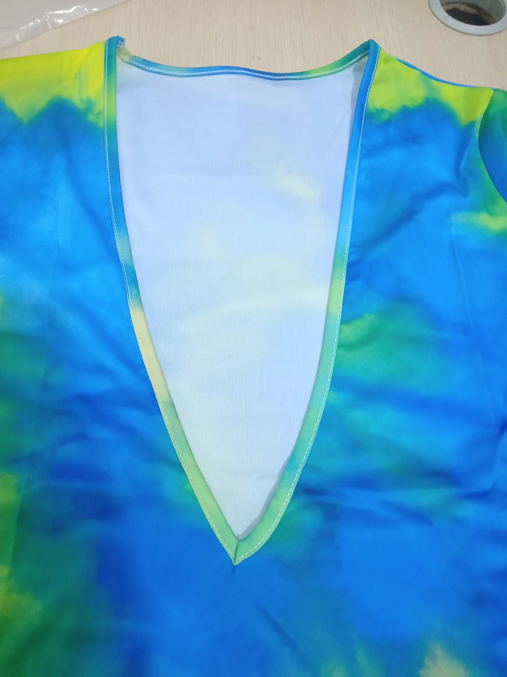 

Sexy Deep V Neck Dress Tie Dye Long Flare Sleeve Bodycon Mini Dresses Women Y2k Clothes Woman Summer Clothes Club Party Wear