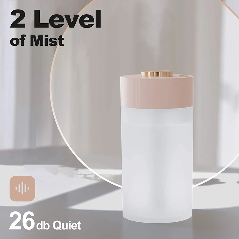 

Mini Air Humidifier, 350ML Cool Mist Humidifier, USB Personal Desktop Humidifier for Bedroom Nightstand, Baby Room