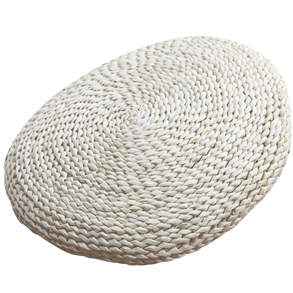 40x8cm Подушка для сиденья медитация гостиная Pouffe практичная соломенная вязаная деревенская подставка для ног круглая мебель для дома декоративная подушка мягкая - Цвет: 40x8cm