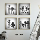 Disney Исчезающие картины Микки на холсте плакаты и принты черно-белые картины на стену Минни для гостиной