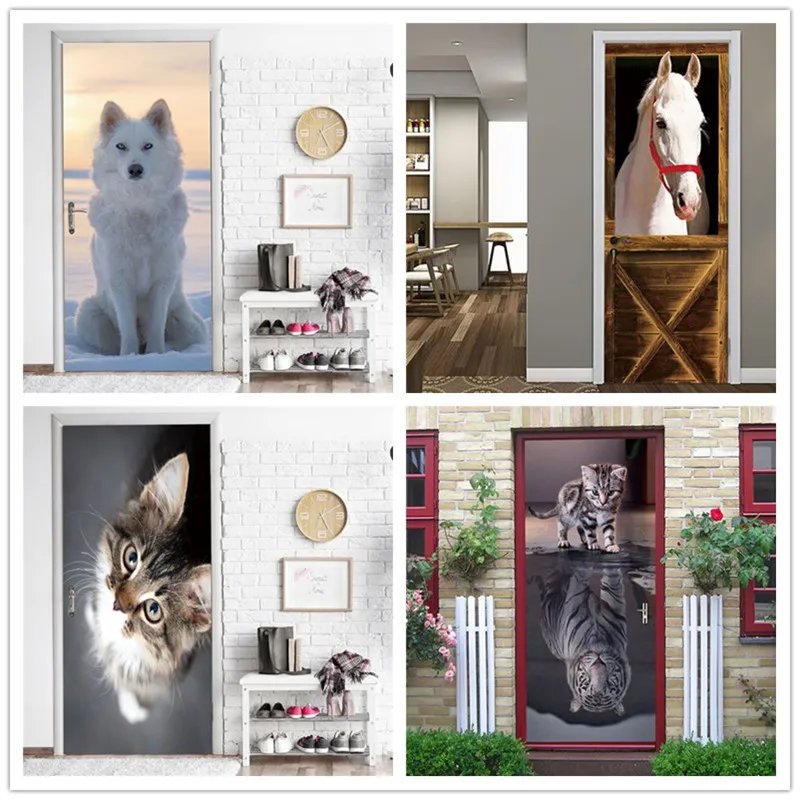 Домашний декор обои с животными лошадь тигр милая кошка виниловая Съемная