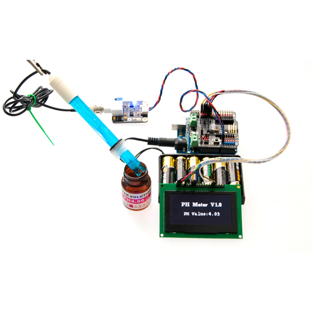 

Liquid Shield Cable Probe Meter Control Indicator Light Analog PH Sensor Kit Monitoring Test Tool Board Module