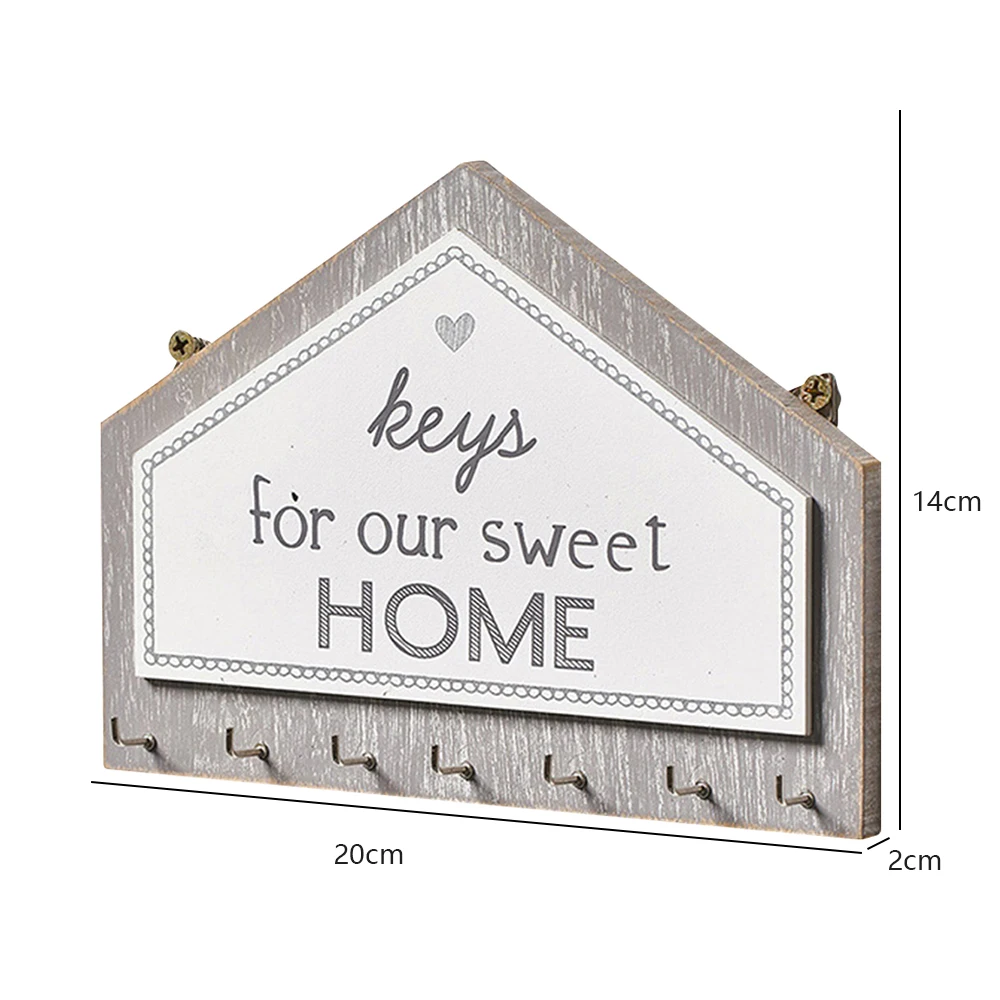 

Hanging wall wooden key hook INS wind household sitting room porch key frame hook coat hook family adornment is received