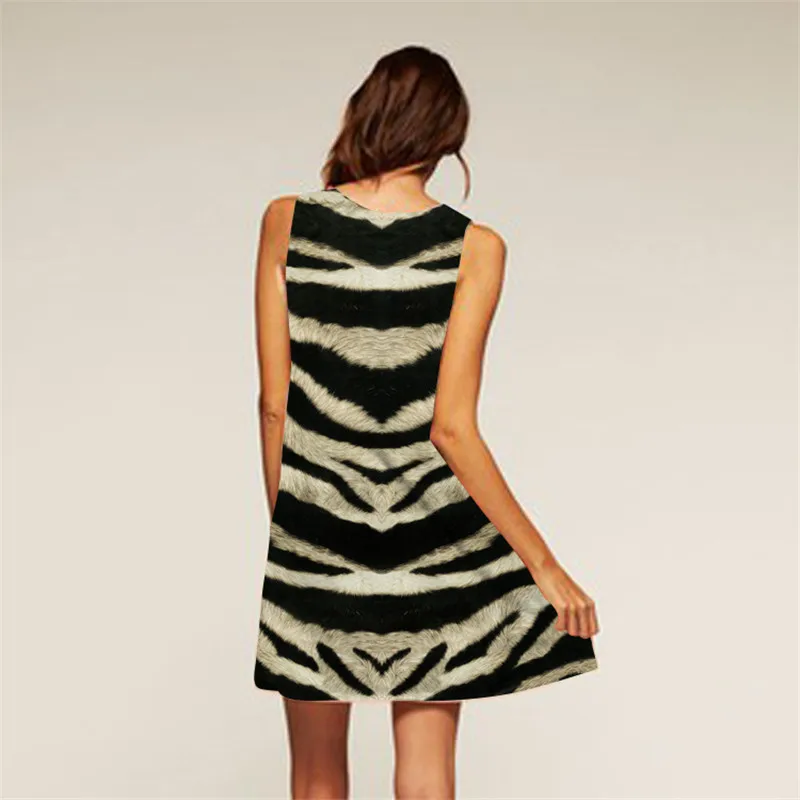

Sexy Sleeveless Tank Dress 3D Geometric Print Vintage Summer Boho Beach Dress Women Loose Chiffon Mini Short Club Party Dresses