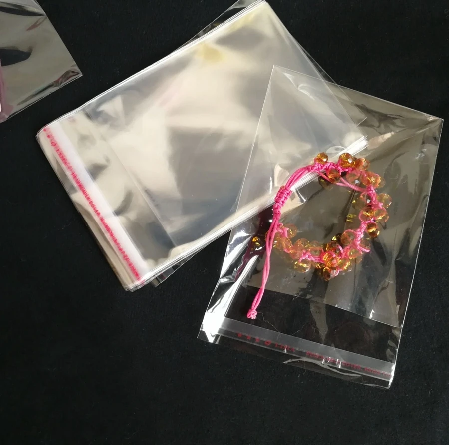 500/1000 шт 10 см широкие прозрачные пластиковые клейкие полипропиленовые пакеты